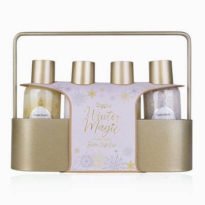 Cadeauset - Cadeauset - WINTER MAGIC in metalen mand met handvat, incl. 100ml douchegel, 100ml schuimbad, 100ml bodylotion, 130g badzout