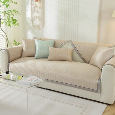 Coussin de canapé en soie glacée d'été Couverture de canapé froide de luxe légère Haut de gamme Tapis d'été Coussin d'été Coussin 70*70cm