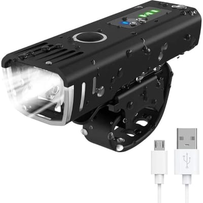 1000LM Fiets LED Voorlicht LED USB Oplaadbaar Slimme Sensor Achterlicht Waterdichte Heldere Zaklamp Veiligheid Fietsverlichting black