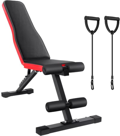 M-Goods Multifunctionele Fitnessbank Verstelbaar - Opvouwbare Halterbank - 7 Standen - Thuisgym