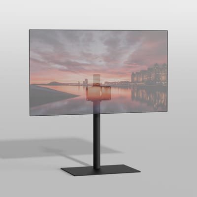TV vloerstatief SQUARE 80 Design Tv standaard Trendy Zwart Staal 32-65” - VESA 200x100