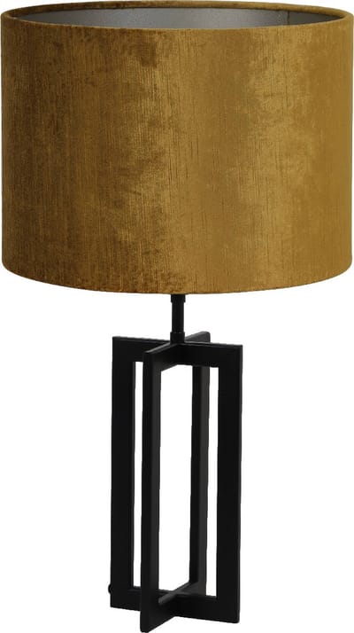 Light & Living Tafellamp Mace/Gemstone - Zwart/Goud - Ø30x56cm - Tafellamp met kap