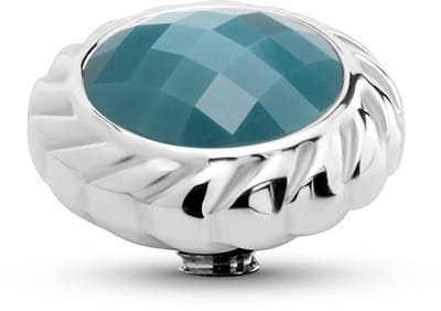 Melano Twisted Majestic Steentje Retro Blue | Zilver