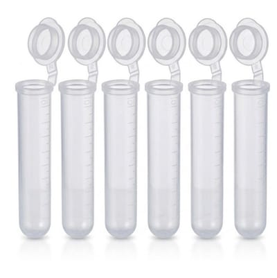 Transparant naald buisjes naald en spelden accessoire opberg buisjes kunststof set 8 stuks voor naalden spelden kralen en knutsel accessoires met afsluitdop