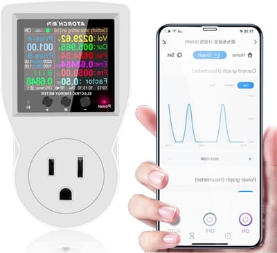 Slimme Wattmeter - Energie Monitor - Stroomverbruik Meten - Wifi Connectiviteit - 10A Max - Wit