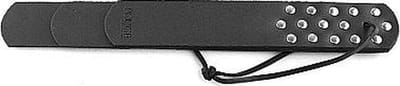 Rouge - Lederen Paddle met Drie Straps - Zwart