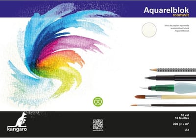 Aquarelpapier Kangaro A3 roomwit