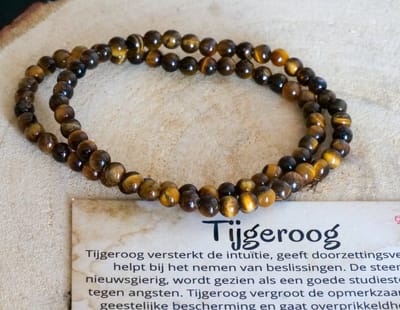 Tijgeroog Armband 4mm, edelstenen - Perfect cadeau voor mannen en vrouwen - Inclusief uitleg - Spiritueel - Tigereye - Intuïtie - Zelfvertrouwen - Beslissingen - Studiesteen - Opmerkzaamheid - Angsten - 100% NATUURLIJK