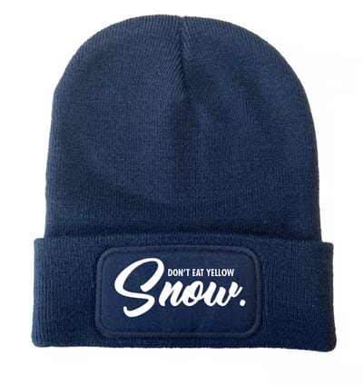 Don't eat yellow snow wintermuts navy | wit - soBAD. | Wintersport | Après ski outfit Warme Muts voor Volwassenen | Heren en Dames Beanie