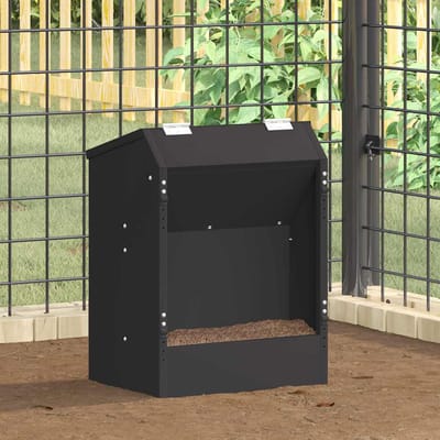 vidaXL - Konijnenvoerbak - Zwart - 33,5 - x - 25,5 - x - 45,5 - cm - 3 - kg