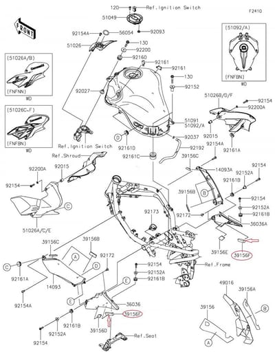 Mousse amortisseur pour moto Kawasaki 900 ZR 39156-2215 14x65x12 Neuf
