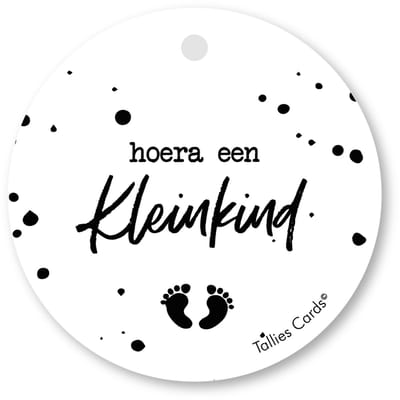Tallies Cards - kadokaartjes  - bloemenkaartjes - Hoera een kleinkind - Black&White - set van 5 kaarten - geboortekaart - geboorte - baby - in verwachting - 100% Duurzaam