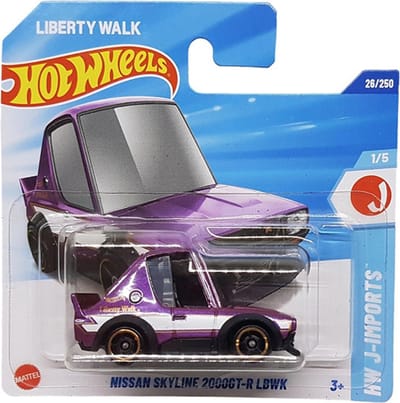 HOT WHEELS NISSAN SKYLINE 2000GT-R LBWK SKY LIBERTY WALK PURPER 26/250 1:64 HW J-IMPORTS 1/5