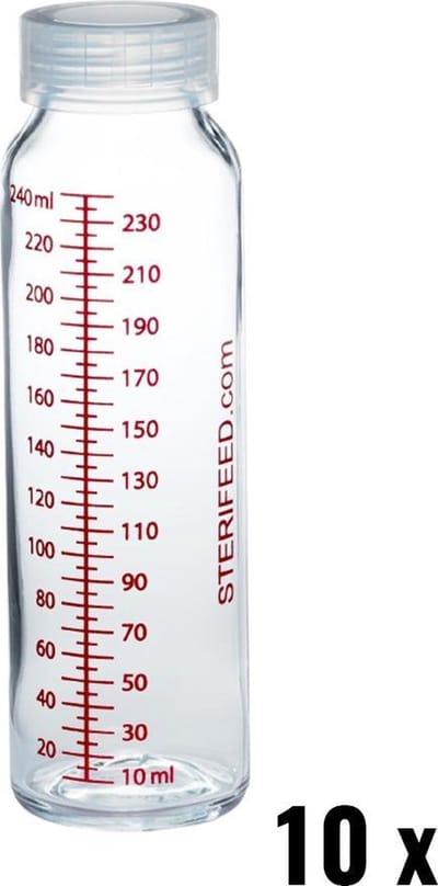 Sterifeed moedermelk bewaarfles glas  Babyfles van glas 10 stuks 240 ml