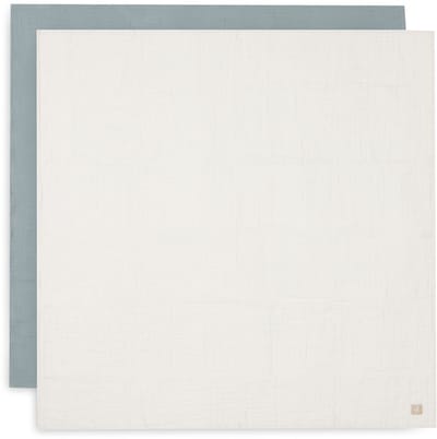 Jollein - Hydrofiele Doek Large 115x115cm - Inbakerdoek - Zacht Katoen - 2 Stuks - Sea Green/Ivory
