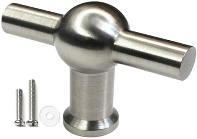 Kastknop zilver T - Kastknoppen zilver - inclusief schroeven - Deurknopjes zilver voor kast - T - Deurknop zilver - Handgreep zilver - Meubelknop zilver - Deurknopjes zilver - Deurknoppen zilver - Ladeknoppen voor deurtjes