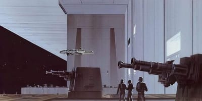 Fotobehang - Star Wars Classic RMQ Death Star Hangar 500x250cm - Vliesbehang