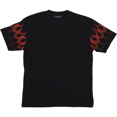 Flames Tee Heren T-shirt Zwart/rood