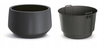 Prosperplast Heos Bloempot met Inzet - Antraciet - 39cm