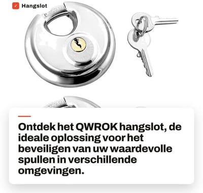 Dailygoods- Hangslot Waterdicht - Roestvrij Staal - Gehard Stalen Beugel - 2 Sleutels - 70 mm - Voor Buitengebruik - Slot