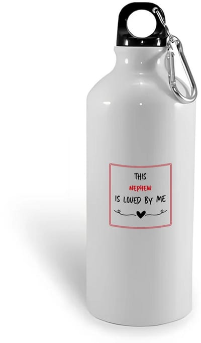 Hacebo® - this nephew is loved by me waterfles - Neef - iemand die houdt van zijn neef - verjaardag - cadeautje voor neef - neef artikelen - kado - geschenk - water fles - 400ML