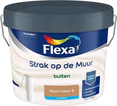 Flexa - Strak Op De Muur Buiten Zijdemat - Warm Colour 6 - Mengverf - 2,5 L