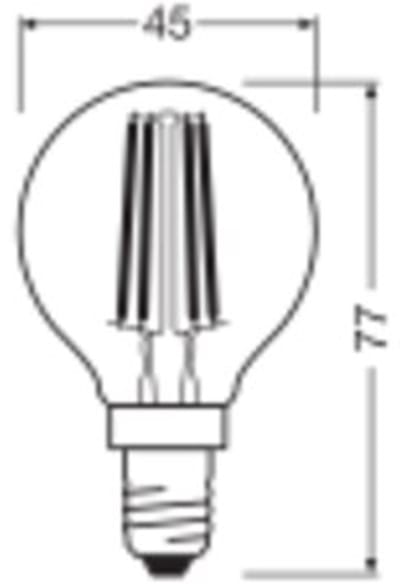 Ledvance Classic LED E14 Peer Filament Helder 4.2W 470lm - 927 Zeer Warm Wit | Beste Kleurweergave - Dimbaar - Vervangt 40W