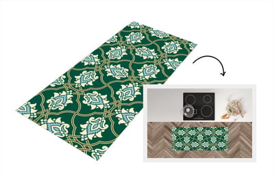 Keukenloper - Loper keuken - Bloemen - Antiek - Design - 120x50 cm - Keukenloper vinyl