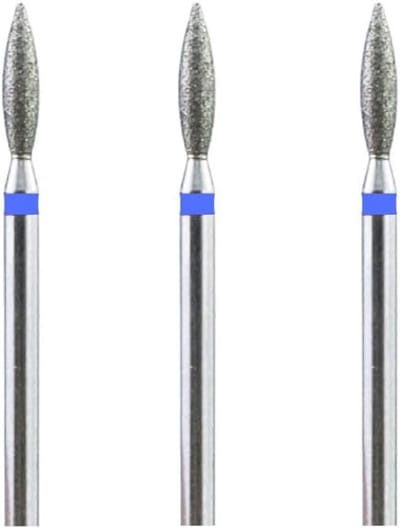 Diamant Freesbit Set - Nagelvijl Bits - Nagelcorrectie - Vlamvorm - 3 Stuks - Zilver