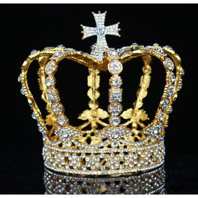 Kristal Vintage Koninklijke Koningin Koning Tiara's en Kronen Mannen /Vrouwen Pageant Prom Diadeem Haarversieringen Bruiloft Haar Sieraden Accessoires Approximately 14cm brown