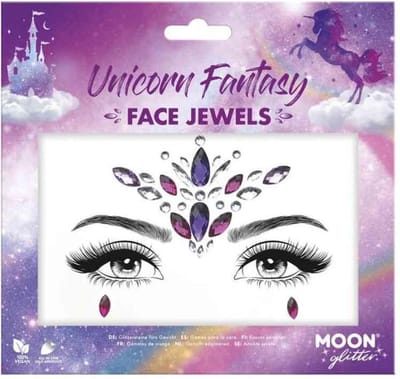 Moon Creations - Moon Glitter - Unicorn Fantasy Gezicht Diamanten Sticker - Multicolours
