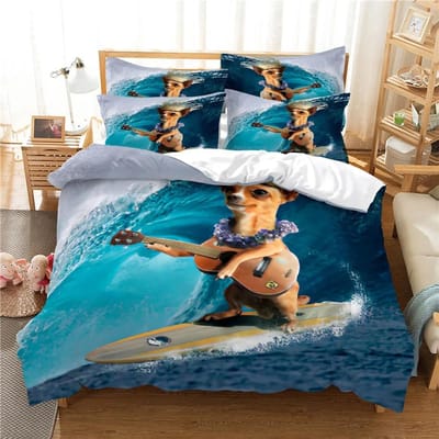 Zee Surfen Beddengoed Set Surf Modern Outdoor Extreme Sporten Dekbedovertrek Queen King Oceaan Surfplank 2/3 STUKS Polyester Dekbedovertrek EU single(135x200cm)