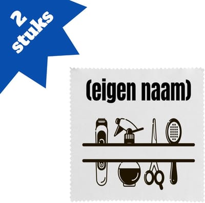 Akyol - kappersmateriaal met eigen naam brillendoekjes - Kapper - barbers - collega's - verjaardag - afscheidscadeau - geschenk - kado - 17,8 bij 17,8 cm - 2 stuks