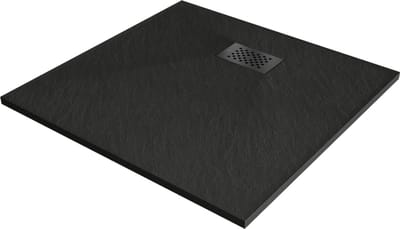 Mexen Hugo kwadratische douchebak SMC 80 x 80 , zwart, zwarte afdekking - 42708080-B