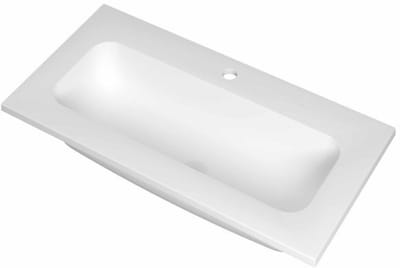 INK Reflekt Wastafel Polystone Centraal met 1 Kraangat - 800x400x15 mm - Mat Wit