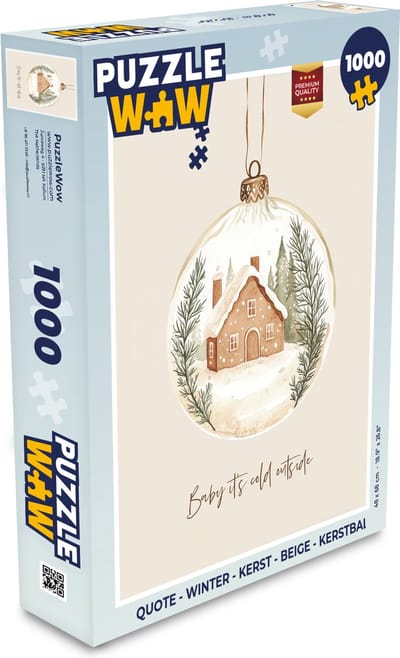 Puzzel Quote - Winter - Kerst - Beige - Kerstbal - Legpuzzel - Puzzel 1000 stukjes volwassenen - Kerst - Cadeau - Kerstcadeau voor mannen, vrouwen en kinderen