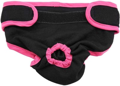 Zachte en Comfortabele Katoenen Onderbroek voor Vrouwelijke Honden - Fysiologische Broekjes en Luier voor Kleine, Middelgrote en Grote Honden (Zwart, L)