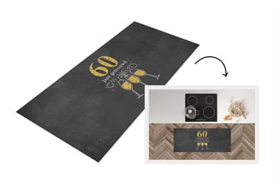 Keukenloper - Loper keuken - Huwelijk - Spreuken - 60 jaar getrouwd - Quotes - 120x50 cm - Keukenloper vinyl
