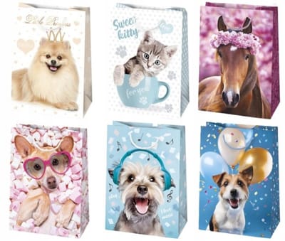 Papieren Cadeautas Mix - 23x11x32 cm - 1 Stuk