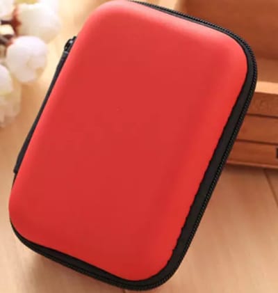 Opberg hoesje - Hard Case - Etui - Organizer - Sleutels - Oordopjes - Laadkabels - USB - Geld - Opbergen - Oranje