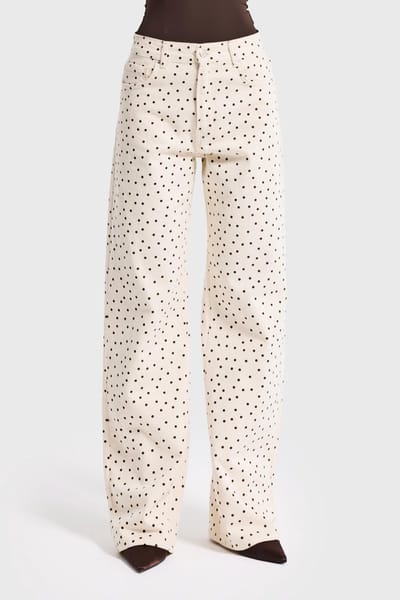It's Basic - POLKA LOOSE MID RISE JEANS