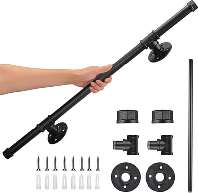 Trapleuning - Handgreep trap - Veilig traplopen - Corrosiebestendig staal - 50-600 cm - Zwart