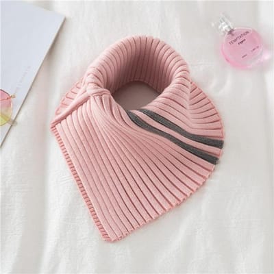 Écharpe à capuche pour femme en hiver, tendance et polyvalente, chaude et élastique, en tricot, fausse couverture de cou rose