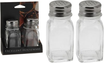 Peper en zoutstel glas met rvs