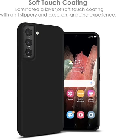 Hoesje Geschikt Voor Samsung Galaxy S22 Hoesje Silicone Backcover - Zwart