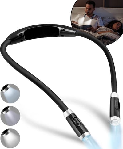 Boncy® Draadloos Leeslampje voor Boek - Neklamp met 3 Lichtstanden voor in Bed - Bedlampje voor Slaapkamer - Leeslamp - Boeklamp met 3 Lichtstanden