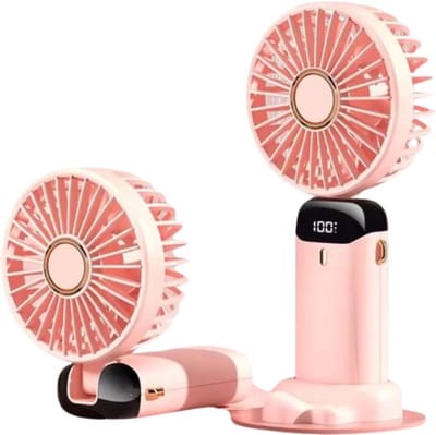 Mini Ventilator - Draagbare roze Hand Ventilator - Airco Verkoeling 5 standen USB Oplaadbaar - Nek Ventilator -Draadloos & Oplaadbaar