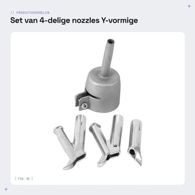 Lasdoppen 4-delige Set - Ronde/Triangulaire/Y-Vormige Nozzles - Voor Plastic/Hete Lucht Lasmachines - Consistente Warmteverdeling - Geschikt voor Vinyl - Lasnozzles
