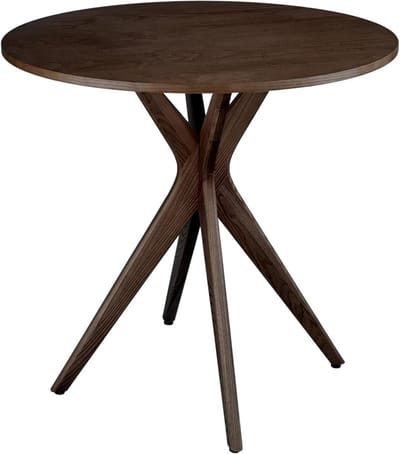 Ronde Eettafel - Keukentafel Tafel - Gezellig Tafelen - Zuilvormig Ontwerp - 60 cm Diameter - Walnoot