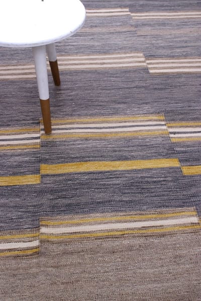 Grijs Tapijt Laagpolig Handgeweven Wollen Vloerkleed - Koho Afghan Modern Kelim 296x190 - 296x190cm- Modern - Woonkamer - Salon - Slaapkamer - Eetkamer